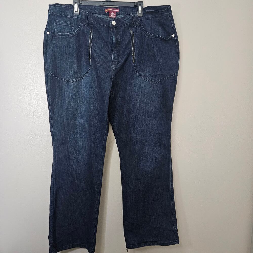 Neeso Premium Jeans Size 24 Dark Wash Straight Bootcut Stretch Western Boho Y2K